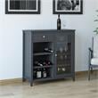 Pemberly Row Modern / Contemporary Bar Cabinet in Black Finish