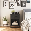 Pemberly Row Modern / Contemporary Nightstand in Black Oak Finish