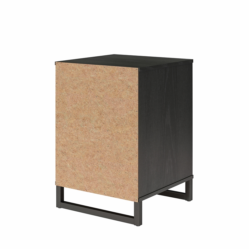 Pemberly Row Modern / Contemporary Nightstand in Black Oak Finish