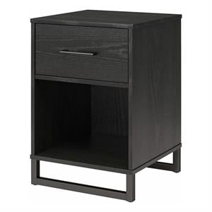 Pemberly Row Modern / Contemporary Nightstand in Black Oak Finish