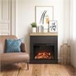 Pemberly Row Fireplace with Mantel in Black with Natural Mantel