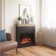 Pemberly Row Fireplace with Mantel in Black with Natural Mantel