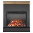 Pemberly Row Fireplace with Mantel in Black with Natural Mantel