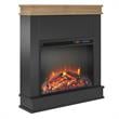 Pemberly Row Fireplace with Mantel in Black with Natural Mantel