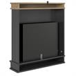 Pemberly Row Fireplace with Mantel in Black with Natural Mantel