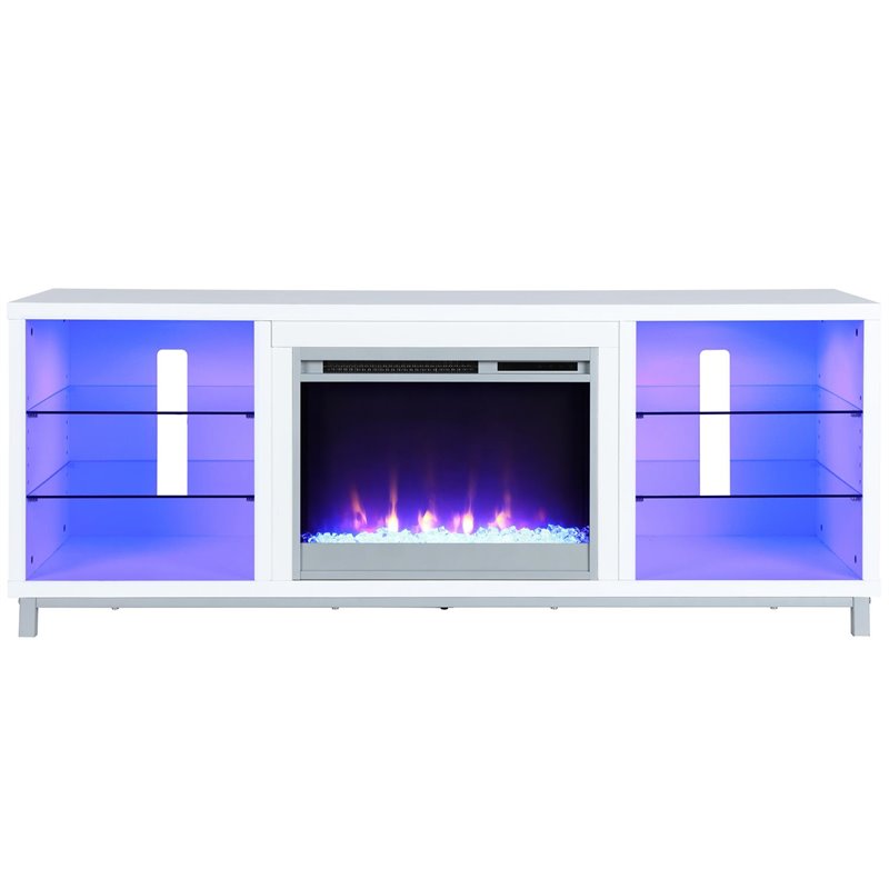 Pemberly Row Fireplace TV Stand for TVs up to 70'' Wide in White