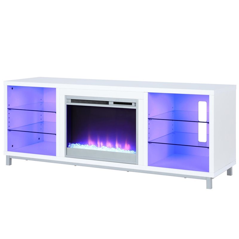 Pemberly Row Fireplace TV Stand for TVs up to 70'' Wide in White