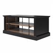 Pemberly Row Rustic Coffee Table with 2 Shelves in Black and Walnut