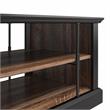 Pemberly Row Rustic Coffee Table with 2 Shelves in Black and Walnut