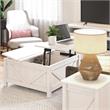 Pemberly Row Modern / Contemporary Lift-Top Coffee Table in Ivory Pine