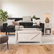 Pemberly Row Modern / Contemporary Lift-Top Coffee Table in Ivory Pine