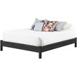 Pemberly Row Modern Queen Size Platform Bed in Gray Oak Finish