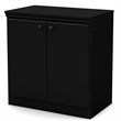 Pemberly Row Modern 2 Door Accent Chest in Pure Black Finish