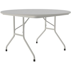 Pemberly Row 48&quotW x 48&quotD Contemporary Metal & Wood Folding Table in White