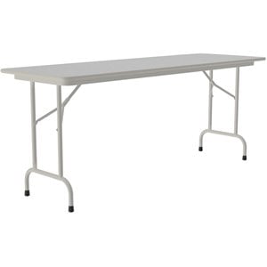 Pemberly Row 24&quotW x 72&quotD Melamine Top Folding Table in Gray Granite