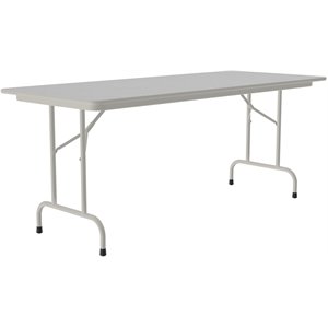 Pemberly Row 30&quotW x 72&quotD Contemporary Metal & Wood Folding Table in Gray Granite