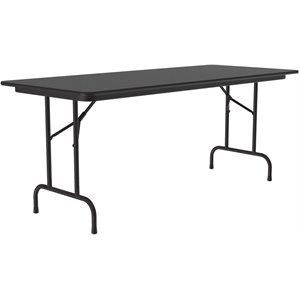 Pemberly Row 30&quotW x 72&quotD Melamine Top Folding Table in Black Granite