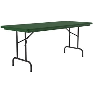 Pemberly Row 30&quotW x 72&quotD Plastic Resin & Steel Metal Folding Table in Green