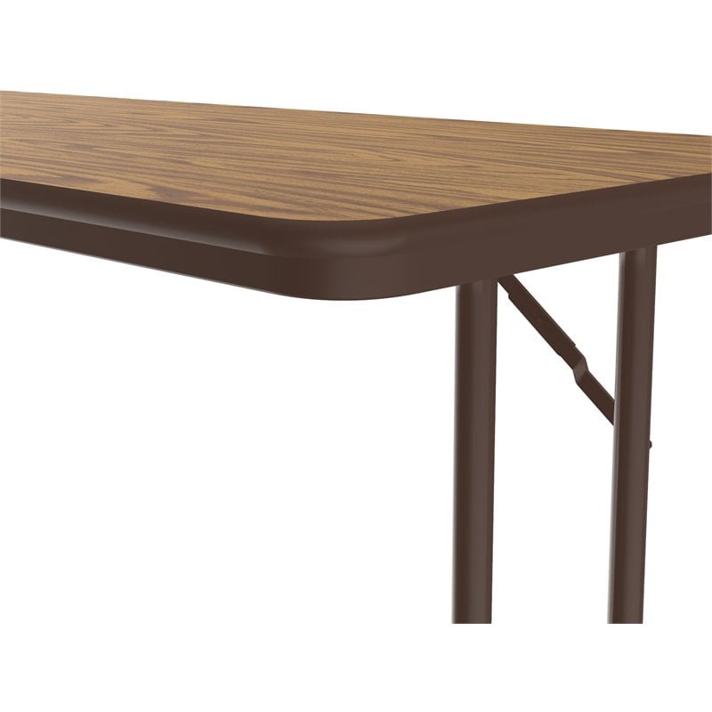 Pemberly Row High Pressure Folding Seminar Table with Off-Set Leg Medium Oak