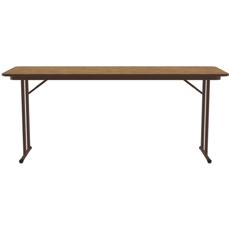 Pemberly Row High Pressure Folding Seminar Table with Off-Set Leg Medium Oak