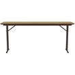 Pemberly Row Wood High Pressure Folding Seminar Table with Off-Set Leg in Maple