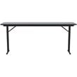 Pemberly Row Wood High Pressure Folding Seminar Table with Off-Set Leg in Gray