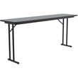 Pemberly Row Wood High Pressure Folding Seminar Table with Off-Set Leg in Gray