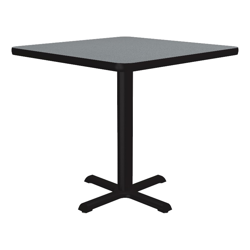 Pemberly Row Square Commercial Laminate Cafe and Breakroom Table in Gray Granite