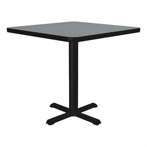 Pemberly Row Square Commercial Laminate Cafe and Breakroom Table in Gray Granite