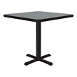 Pemberly Row Square Commercial Laminate Cafe and Breakroom Table in Gray Granite