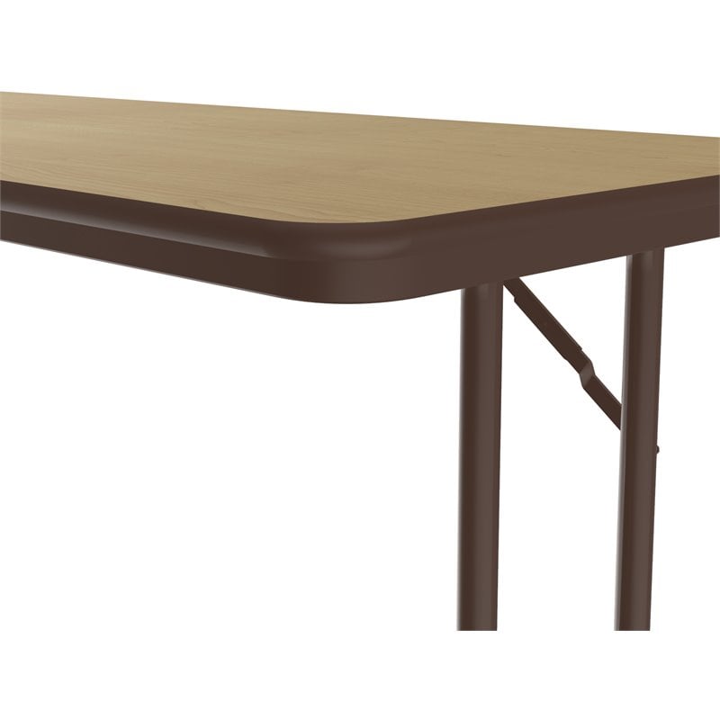 Pemberly Row High Pressure Laminate Folding Seminar Table with Off-Set Leg Maple