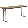 Pemberly Row High Pressure Laminate Folding Seminar Table with Off-Set Leg Maple