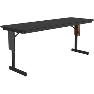 Pemberly Row High Pressure Metal & Wood Folding Seminar Table in Black Granite