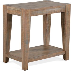 Pemberly Row 25&quot Modern Mindi Wood Chair Side Table in Weathered Brown