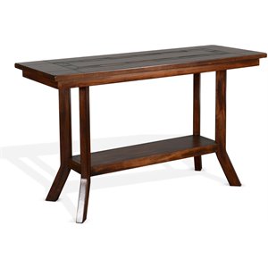 Pemberly Row 48.5&quot Traditional Wood Sofa Table in Dark Chocolate