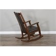 Pemberly Row Farmhouse Mahogany Wood Rocking Chair in Dark Brown