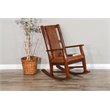 Pemberly Row Farmhouse Mahogany Wood Rocking Chair in Dark Chocolate