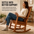 Pemberley Row Mindi Wood Rustic Oak Rocking Chair Rectangular Gentle Rocking Motion 41
