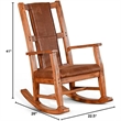 Pemberley Row Mindi Wood Rustic Oak Rocking Chair Rectangular Gentle Rocking Motion 41