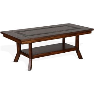 Pemberly Row 48.5&quot Traditional Wood Coffee Table in Dark Chocolate
