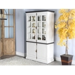 Pemberly Row Carriage House Mahogany Solids and Veneers Buffet & Hutch in White