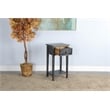 Pemberly Row Modern Marina Wood Black Sand Side Table with Drawer