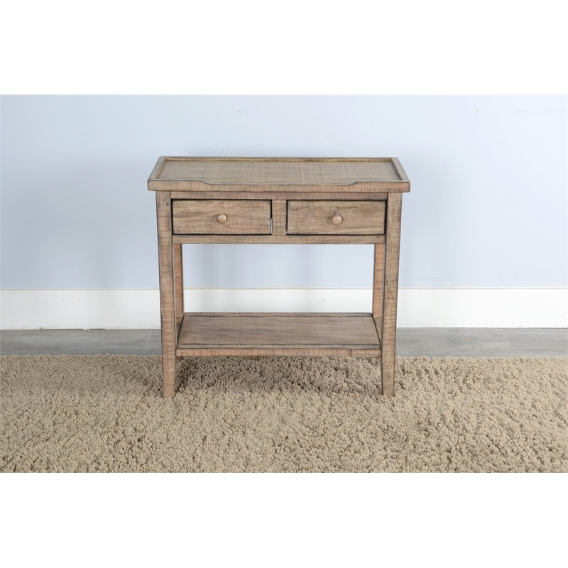 Pemberly Row Modern / Contemporary Marina Beach Pebble Wood Side Table