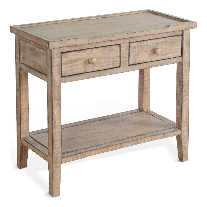 Pemberly Row Modern / Contemporary Marina Beach Pebble Wood Side Table