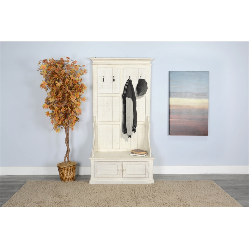 Pemberly Row Modern / Contemporary Marina White Sand Hall Tree