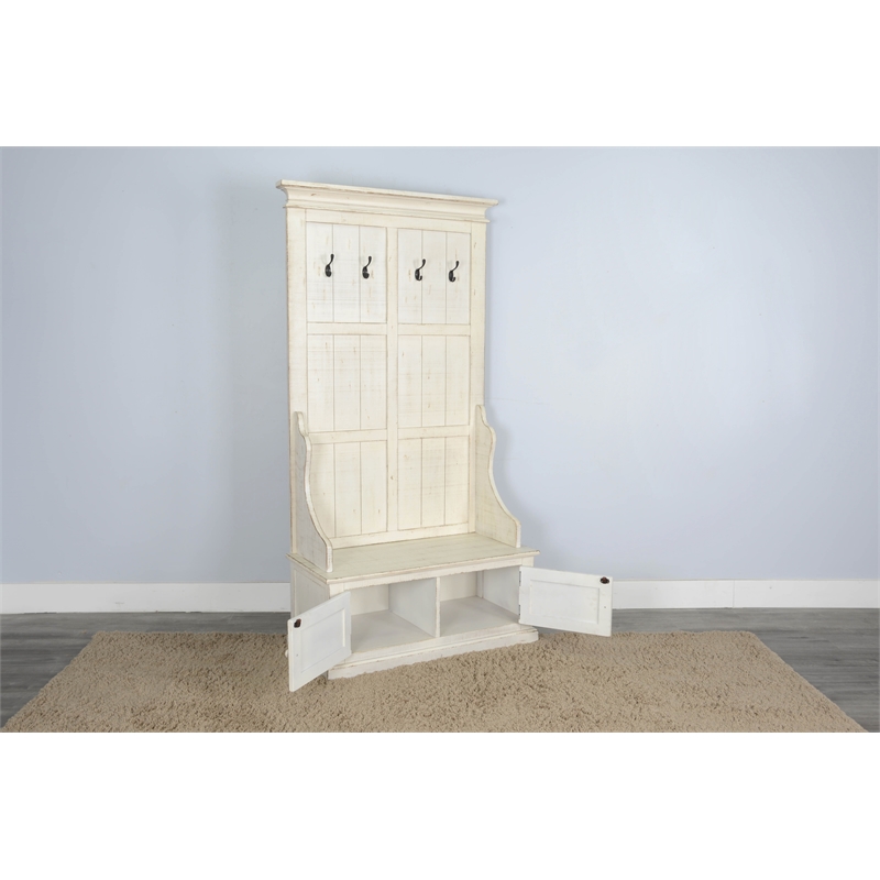 Pemberly Row Modern / Contemporary Marina White Sand Hall Tree