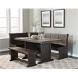 Pemberly Row Farmhouse Wood Breakfast Nook Set in Tobacco Leaf