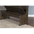Pemberly Row Farmhouse Wood Breakfast Nook Set in Tobacco Leaf