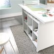 Pemberly Row Traditional 60inches Crafts Table in White Finish