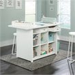 Pemberly Row Traditional 60inches Crafts Table in White Finish